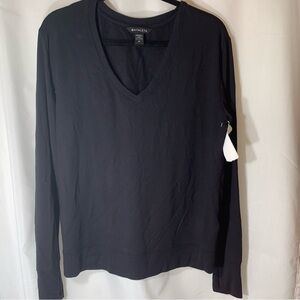 Athleta Black Crewneck Long Sleeve Top